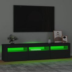 Vidaxl TV omarica z LED lučkami črn 180x35x40 cm