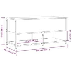 Vidaxl Klop za shranjevanje rjavi hrast 100x42,5x47 cm inženirski les