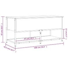 Vidaxl Klop za shranjevanje črna 100x42,5x47 cm inženirski les