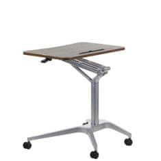 STEMA Višinsko nastavljiva miza SH-A10, siv okvir, plošča iz oreha, višina 73,5-104 cm, plošča 72x48 cm.
