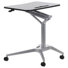 STEMA Višinsko nastavljiva miza SH-A10, siv okvir, črna plošča, višina 73,5-104 cm, plošča 72x48 cm.