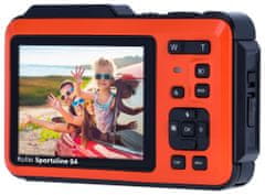 Rollei Sportsline 64 Selfie/ 64 MPix/ 16x zoom/ 2,8" LCD+ 2" LCD/ 4K video/ Vodoodporen 5m/ Oranžna