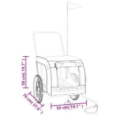 Vidaxl Kolesarska prikolica za hišne ljubljenčke modra in črna