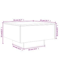 Vidaxl Klubska mizica siva sonoma 55x55x31 cm inženirski les