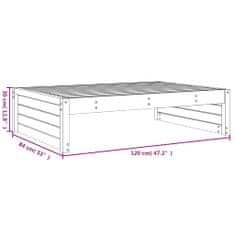 Vidaxl Vrtni stolček za noge 120x80 cm trdna borovina