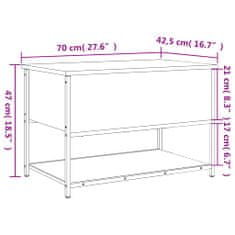 Vidaxl Klop za shranjevanje dimljen hrast 70x42,5x47 cm inženirski les