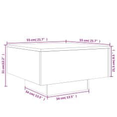 Vidaxl Klubska mizica betonsko siva 55x55x31 cm inženirski les