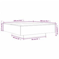 Vidaxl Klubska mizica betonsko siva 100x100x31 cm konstruiran les