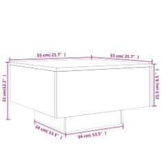 Vidaxl Klubska mizica črna 55x55x31 cm inženirski les