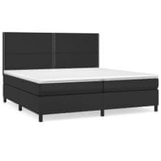 Vidaxl Box spring postelja z vzmetnico črna 200x200 cm umetno usnje