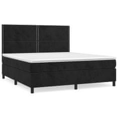 Vidaxl Box spring postelja z vzmetnico črna 160x200 cm žamet