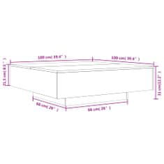 Vidaxl Klubska mizica siva sonoma 100x100x31 cm inženirski les