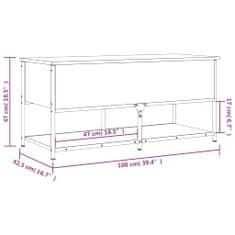 Vidaxl Klop za shranjevanje siva sonoma 100x42,5x47 cm inženirski les