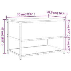 Vidaxl Klop za shranjevanje črna 70x42,5x47 cm inženirski les