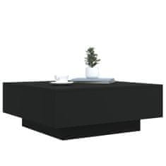 Vidaxl Klubska mizica z LED lučkami črna 80x80x31 cm