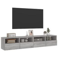 Vidaxl Stenska TV omarica 2 kosa siva sonoma 80x30x30 cm inž. les