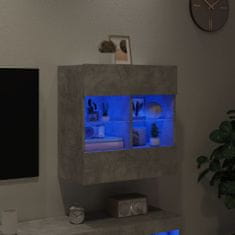 Vidaxl Stenska TV omarica z LED lučkami betonsko siva 58,5x30x60,5 cm