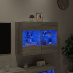 Vidaxl Stenska TV omarica z LED lučkami siva sonoma 78,5x30x60,5 cm