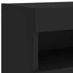 Vidaxl Stenske TV omarice z LED lučkami 2 kosa črna 80x30x40 cm