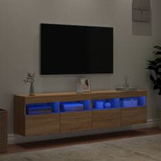 Vidaxl Stenske TV omarice z LED 2 kosa sonoma hrast 80x30x40 cm