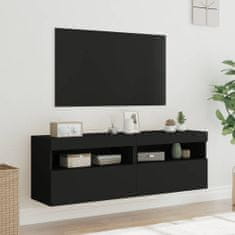 Vidaxl Stenske TV omarice z LED lučkami 2 kosa črna 60x30x40 cm