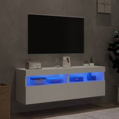 Vidaxl Stenske TV omarice z LED lučkami 2 kosa bela 60x30x40 cm