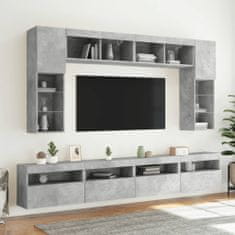 Vidaxl Stenske TV omarice z LED 2 kosa betonsko siva 60x30x40 cm