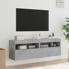 Vidaxl Stenske TV omarice z LED 2 kosa betonsko siva 60x30x40 cm