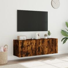 Vidaxl Stenske TV omarice z LED 2 kosa dimljeni hrast 60x35x41 cm