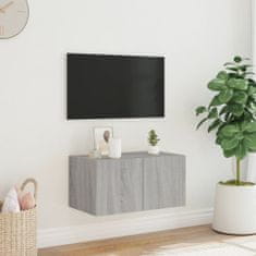 Vidaxl Stenska TV omarica z LED lučkami siva sonoma 60x35x31 cm