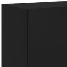 Vidaxl Stenske TV omarice z LED lučkami 2 kosa črna 60x35x41 cm