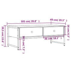 Vidaxl Klubska mizica dimljeni hrast 101x49x39,5 cm inženirski les