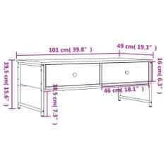 Vidaxl Klubska mizica črna 101x49x39,5 cm inženirski les