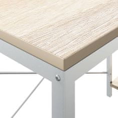 Vidaxl Računalniška miza bela in hrast 110x72x70 cm inženirski les