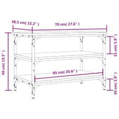 Vidaxl Klop za čevlje rjavi hrast 70x38,5x49 cm inženirski les