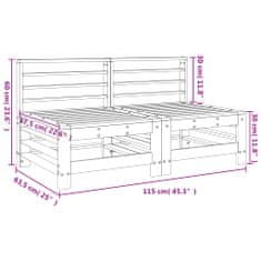 Vidaxl Vrtni sredinski kavči 2 kosa medeno rjav trden borov les