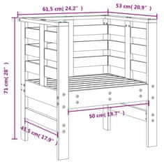 Vidaxl Vrtni stol 2 kosa medeno rjava 61,5x53x71 cm trdna borovina