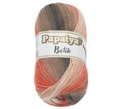 Bellatex Preja PAPATYA BATIK - 100g / 360 m - lososova, rjava