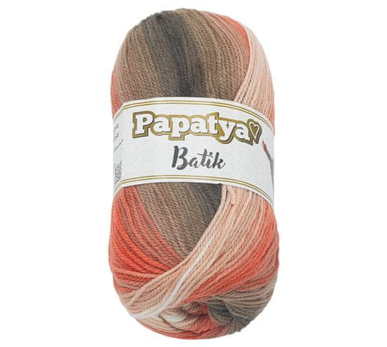 Bellatex Preja PAPATYA BATIK - 100g / 360 m - lososova, rjava