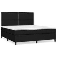 Vidaxl Box spring postelja z vzmetnico črna 180x200 cm blago