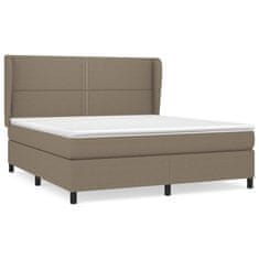 Vidaxl Box spring postelja z vzmetnico taupe 180x200 cm blago