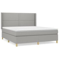 Vidaxl Box spring postelja z vzmetnico svetlo siva 160x200 cm žamet