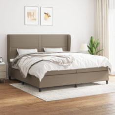 Vidaxl Box spring postelja z vzmetnico taupe 200x200 cm blago