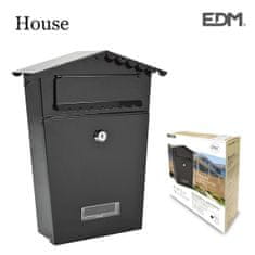 Edm Poštni nabiralnik EDM House 21 x 6 x 30 cm črno jeklo