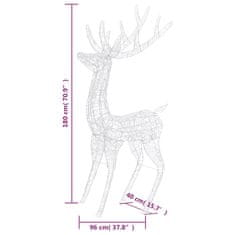 Vidaxl XXL severni jeleni iz akrila 250 LED 3 kosi 180 cm večbarvni