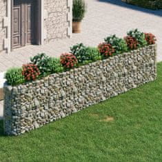 Vidaxl Visoka greda gabion pocinkano železo 470x50x100 cm