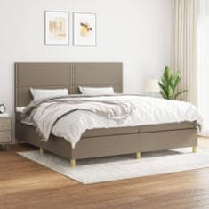 Vidaxl Box spring postelja z vzmetnico taupe 200x200 cm blago