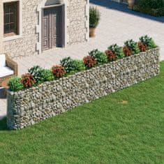 Vidaxl Visoka greda gabion pocinkano železo 610x50x100 cm