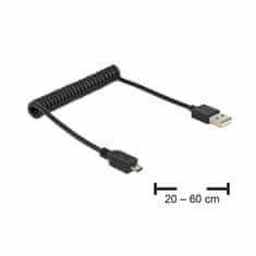 Delock kabel USB A-B mikro spirala do 0,6m 83162