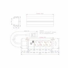 Bachmann razdelilec z varovalko 3x220V UPS 330.300